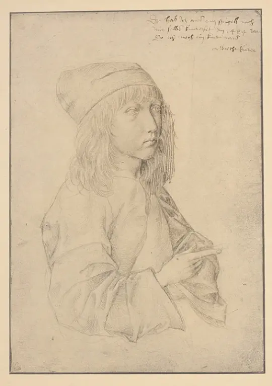 Albrecht Dürer | Selvportræt med 13-årig - 1484 | Indrammet kunsttryk | Renæssance | formida