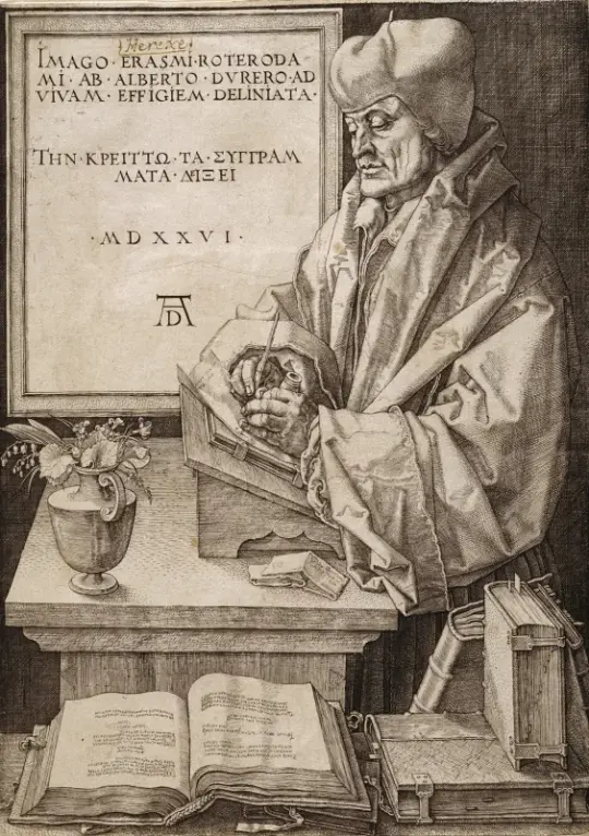 Albrecht Dürer | Erasmus af Rotterdam - 1526 | Indrammet kunsttryk | Renæssance | formida