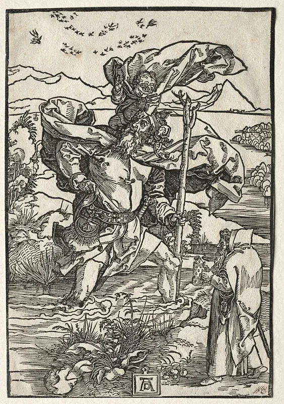 Albrecht Dürer | Sankt Kristoffer med fuglene - 1501 | Indrammet kunsttryk | Renæssance | formida