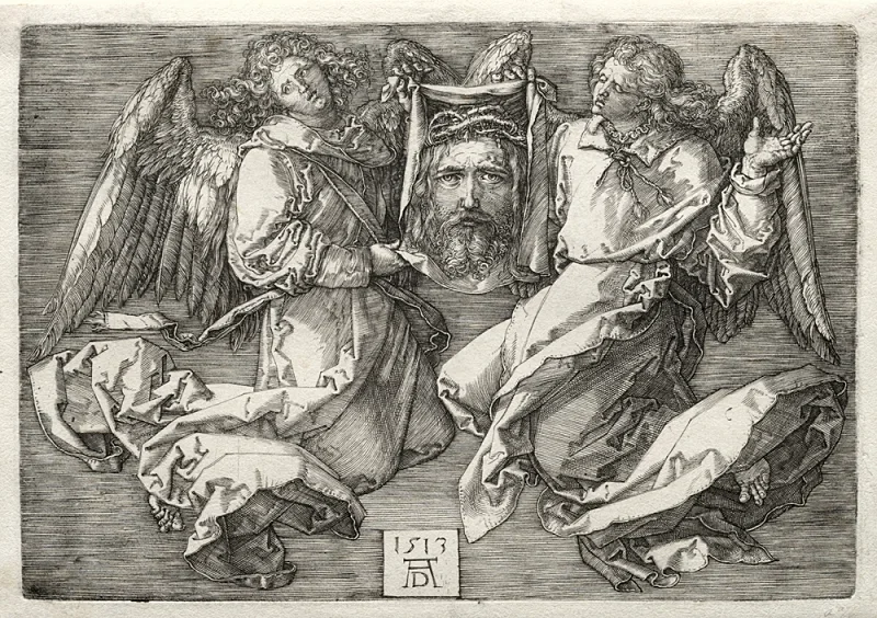 Albrecht Dürer | Sudarium udstillet af to engle - 1513 | Indrammet kunsttryk | Renæssance | formida