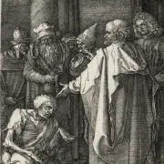 Albrecht Dürer | Peter og Johannes helbreder den krøbling ved tempelporten - 1512 | Indrammet kunsttryk | Renæssance | formida