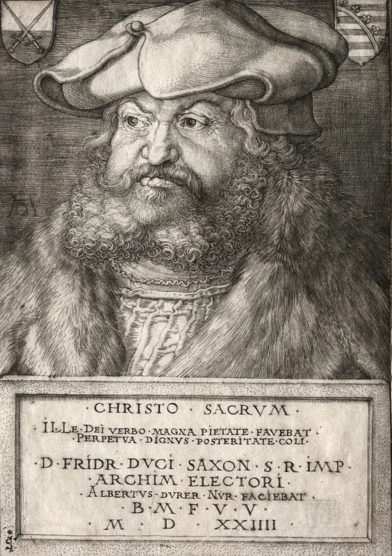 Albrecht Dürer | Frederik den Vise, kurfyrste af Sachsen - 1524 | Indrammet kunsttryk | Renæssance | formida