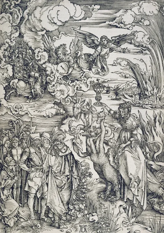 Albrecht Dürer | Den babylonske kvinde - 1498 | Indrammet kunsttryk | Renæssance | formida
