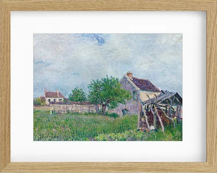 Alfred Sisley - Altes Reetdachhaus in Les Sablons 1885 | Giclée Kunstdruck gerahmt
