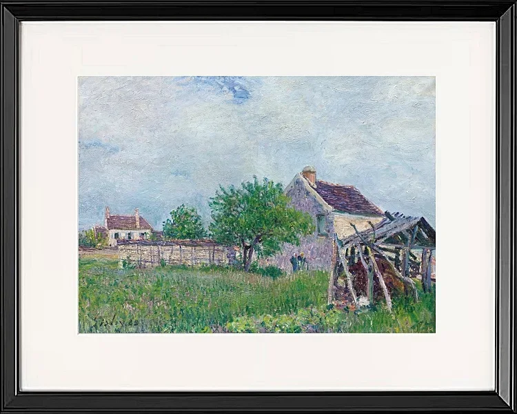 Alfred Sisley - Altes Reetdachhaus in Les Sablons 1885 | Giclée Kunstdruck gerahmt