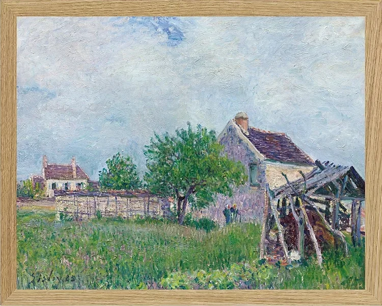 Alfred Sisley - Altes Reetdachhaus in Les Sablons 1885 | Giclée Kunstdruck gerahmt