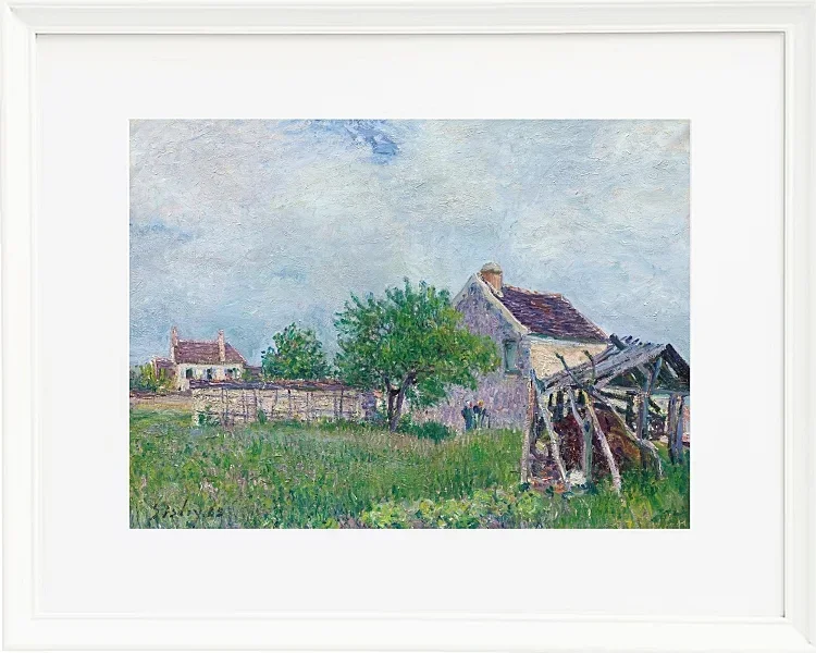 Alfred Sisley - Altes Reetdachhaus in Les Sablons 1885 | Giclée Kunstdruck gerahmt