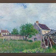 Alfred Sisley - Altes Reetdachhaus in Les Sablons 1885 | Giclée Kunstdruck gerahmt