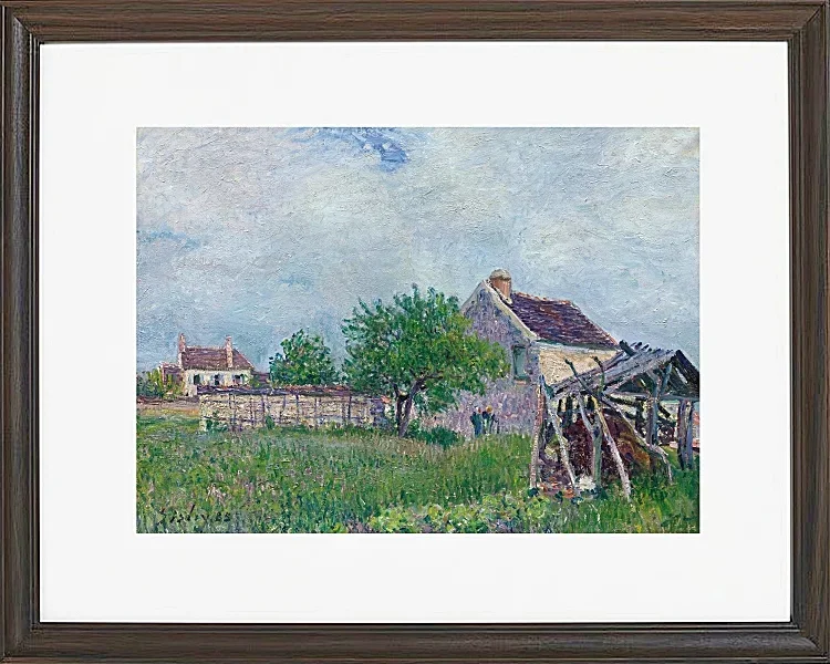 Alfred Sisley - Altes Reetdachhaus in Les Sablons 1885 | Giclée Kunstdruck gerahmt