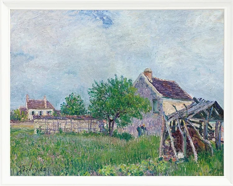 Alfred Sisley - Altes Reetdachhaus in Les Sablons 1885 | Giclée Kunstdruck gerahmt