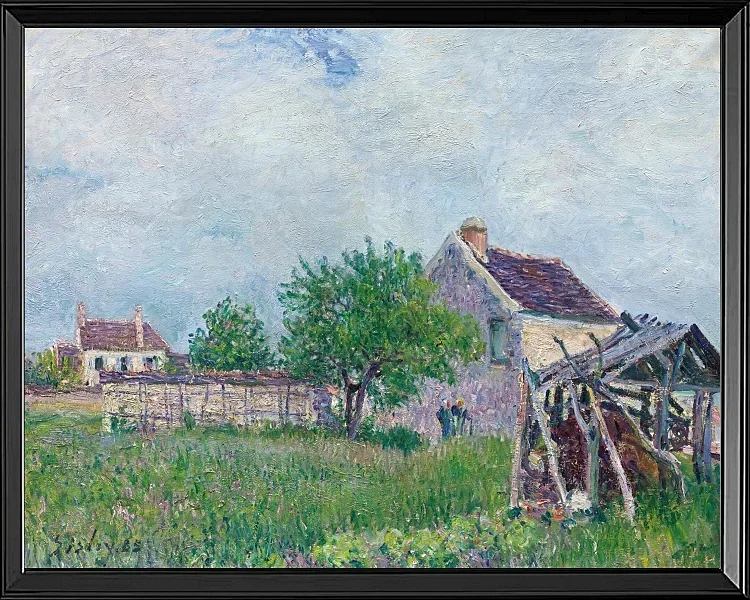 Alfred Sisley - Altes Reetdachhaus in Les Sablons 1885 | Giclée Kunstdruck gerahmt
