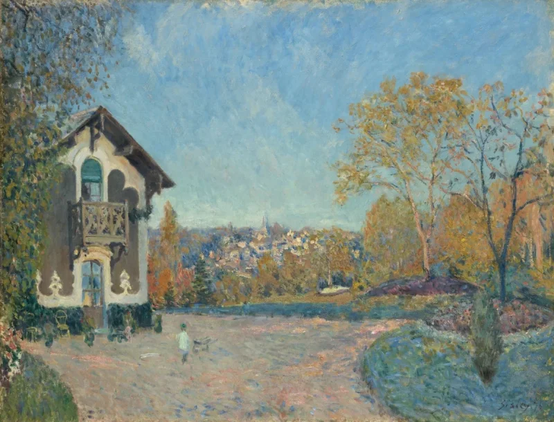 Alfred Sisley - Ansicht von Marly-le-Roi von Coeur-Volant 1876 | Giclée Kunstdruck gerahmt
