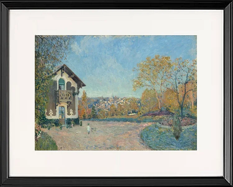 Alfred Sisley - Ansicht von Marly-le-Roi von Coeur-Volant 1876 | Giclée Kunstdruck gerahmt