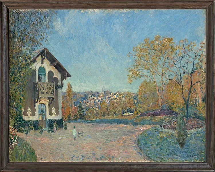 Alfred Sisley - Ansicht von Marly-le-Roi von Coeur-Volant 1876 | Giclée Kunstdruck gerahmt