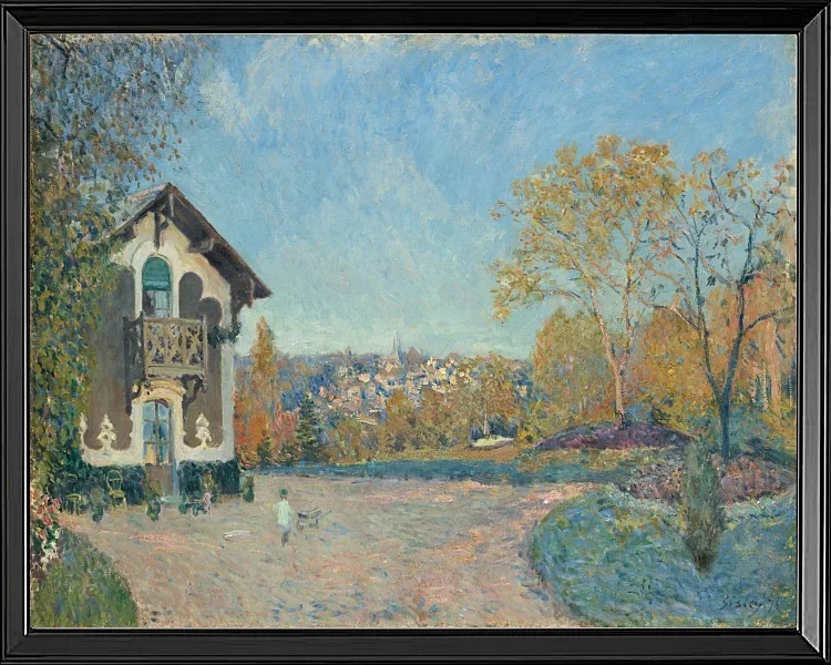 Alfred Sisley - Ansicht von Marly-le-Roi von Coeur-Volant 1876 | Giclée Kunstdruck gerahmt