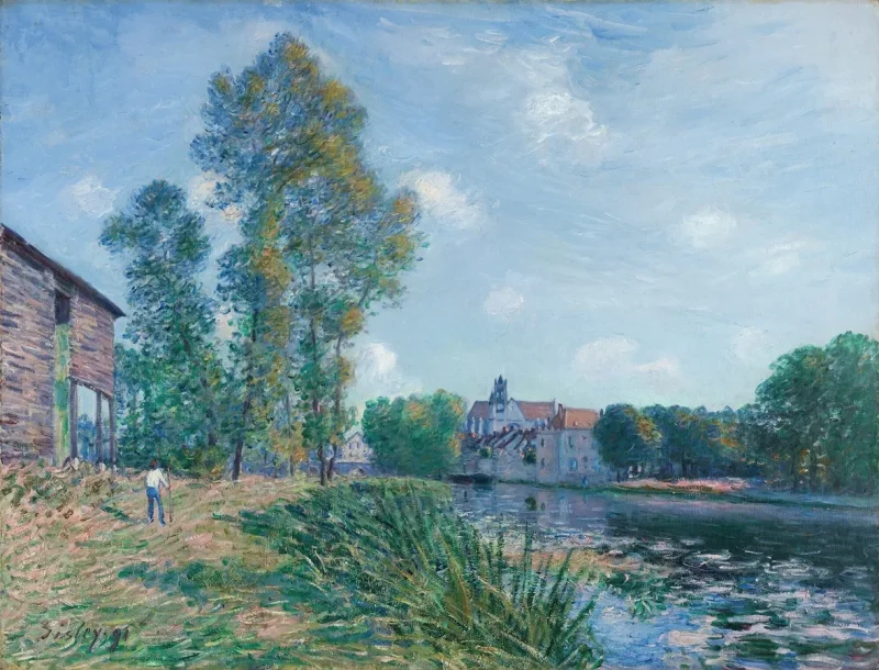 Alfred Sisley - Das Loing bei Moret, im Sommer 1891 | Giclée Kunstdruck gerahmt