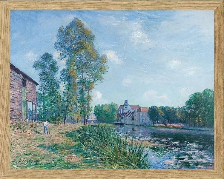 Alfred Sisley - Das Loing bei Moret, im Sommer 1891 | Giclée Kunstdruck gerahmt