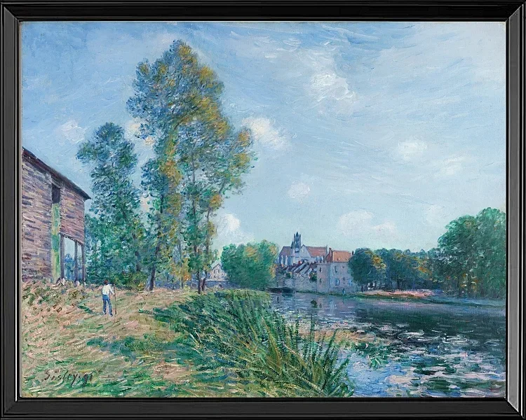 Alfred Sisley - Das Loing bei Moret, im Sommer 1891 | Giclée Kunstdruck gerahmt