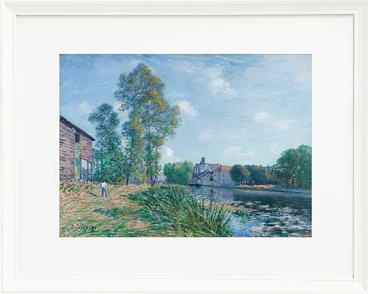 Alfred Sisley - Das Loing bei Moret, im Sommer 1891 | Giclée Kunstdruck gerahmt