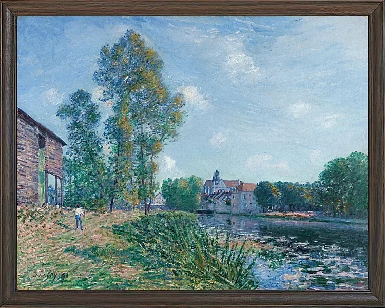 Alfred Sisley - Das Loing bei Moret, im Sommer 1891 | Giclée Kunstdruck gerahmt