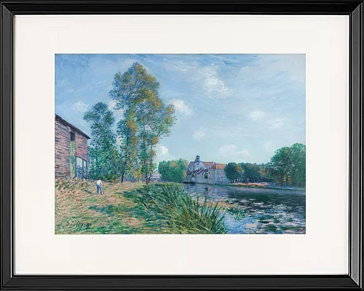 Alfred Sisley - Das Loing bei Moret, im Sommer 1891 | Giclée Kunstdruck gerahmt