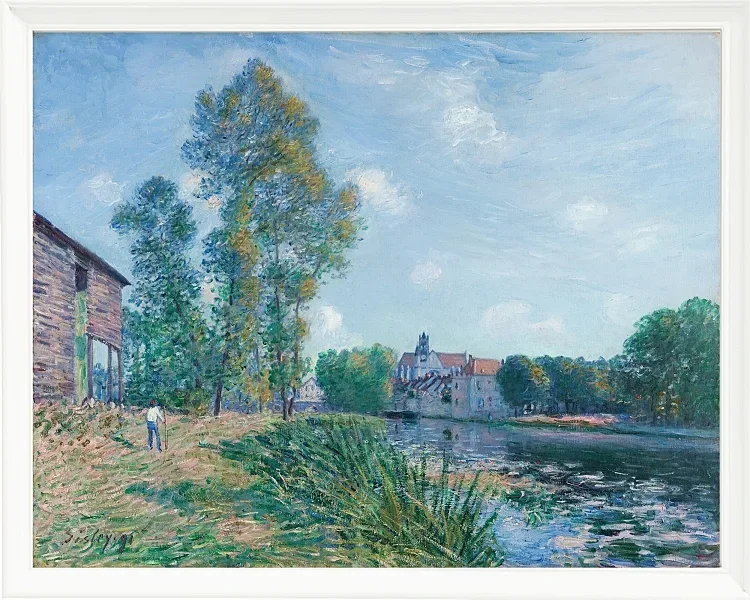 Alfred Sisley - Das Loing bei Moret, im Sommer 1891 | Giclée Kunstdruck gerahmt