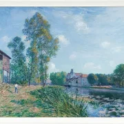 Alfred Sisley - Das Loing bei Moret, im Sommer 1891 | Giclée Kunstdruck gerahmt