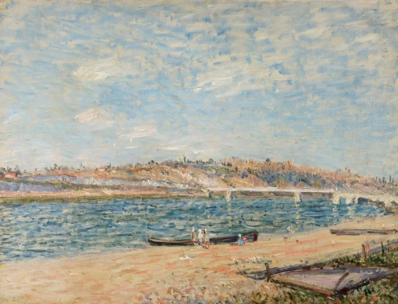 Alfred Sisley - Der Strand in Saint-Mammès 1884 | Giclée Kunstdruck gerahmt