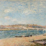 Alfred Sisley - Der Strand in Saint-Mammès 1884 | Giclée Kunstdruck gerahmt