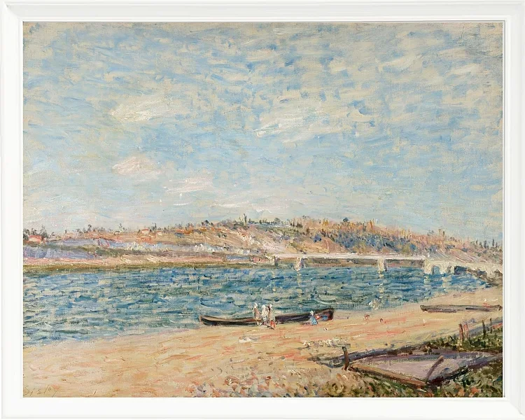 Alfred Sisley - Der Strand in Saint-Mammès 1884 | Giclée Kunstdruck gerahmt