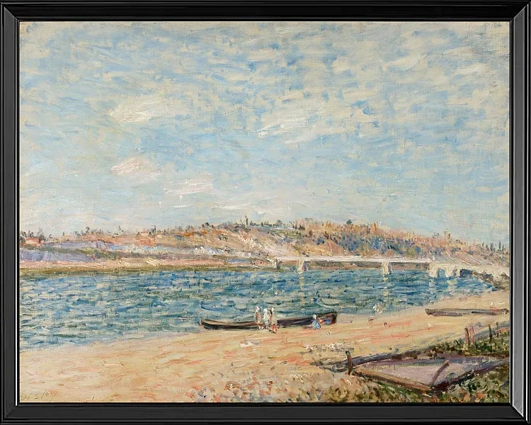Alfred Sisley - Der Strand in Saint-Mammès 1884 | Giclée Kunstdruck gerahmt