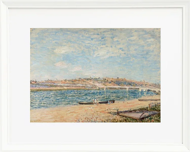 Alfred Sisley - Der Strand in Saint-Mammès 1884 | Giclée Kunstdruck gerahmt