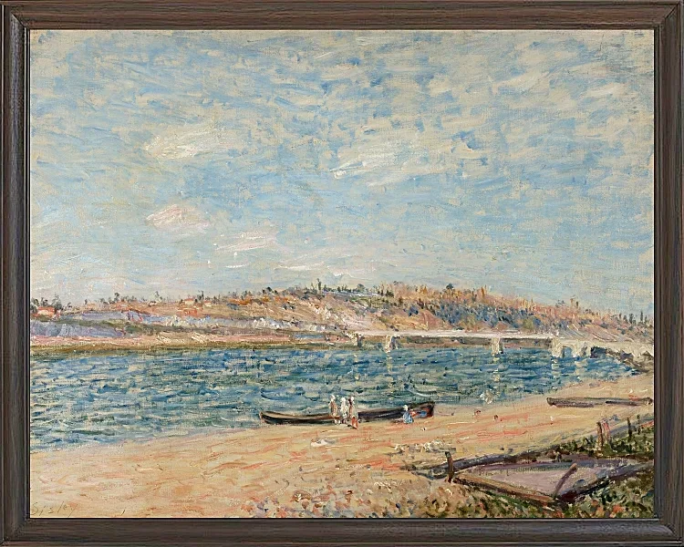 Alfred Sisley - Der Strand in Saint-Mammès 1884 | Giclée Kunstdruck gerahmt