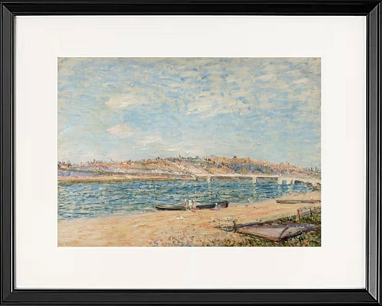 Alfred Sisley - Der Strand in Saint-Mammès 1884 | Giclée Kunstdruck gerahmt