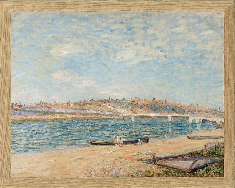 Alfred Sisley - Der Strand in Saint-Mammès 1884 | Giclée Kunstdruck gerahmt