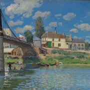 Alfred Sisley - Die Brücke von Villeneuve-la-Garenne 1872 | Giclée Kunstdruck gerahmt