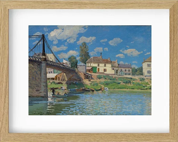 Alfred Sisley - Die Brücke von Villeneuve-la-Garenne 1872 | Giclée Kunstdruck gerahmt