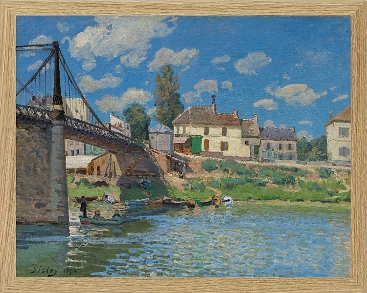 Alfred Sisley - Die Brücke von Villeneuve-la-Garenne 1872 | Giclée Kunstdruck gerahmt