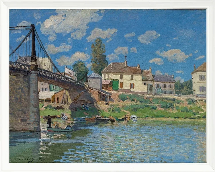 Alfred Sisley - Die Brücke von Villeneuve-la-Garenne 1872 | Giclée Kunstdruck gerahmt