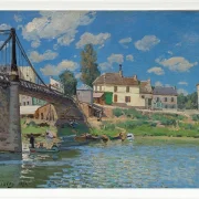 Alfred Sisley - Die Brücke von Villeneuve-la-Garenne 1872 | Giclée Kunstdruck gerahmt