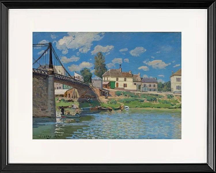 Alfred Sisley - Die Brücke von Villeneuve-la-Garenne 1872 | Giclée Kunstdruck gerahmt