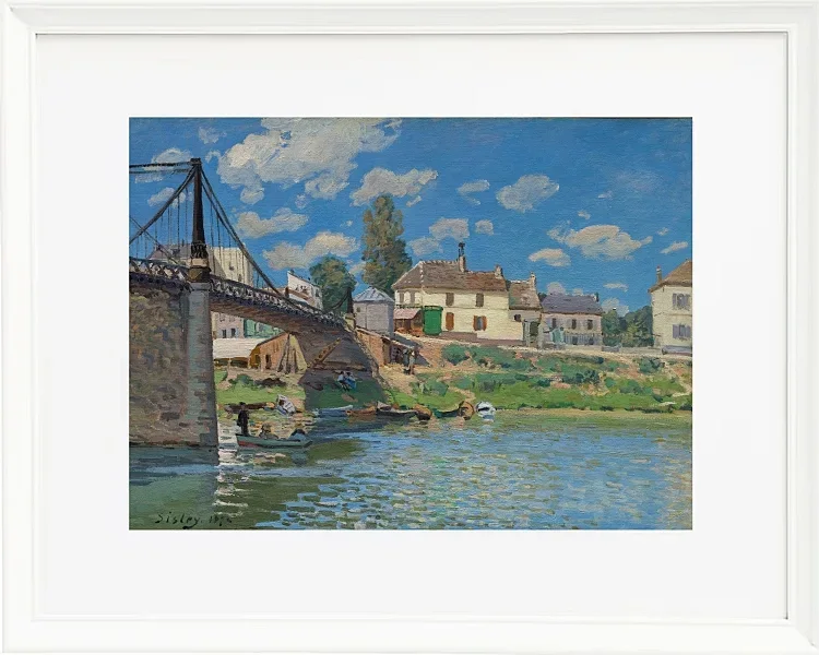 Alfred Sisley - Die Brücke von Villeneuve-la-Garenne 1872 | Giclée Kunstdruck gerahmt