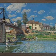 Alfred Sisley - Die Brücke von Villeneuve-la-Garenne 1872 | Giclée Kunstdruck gerahmt