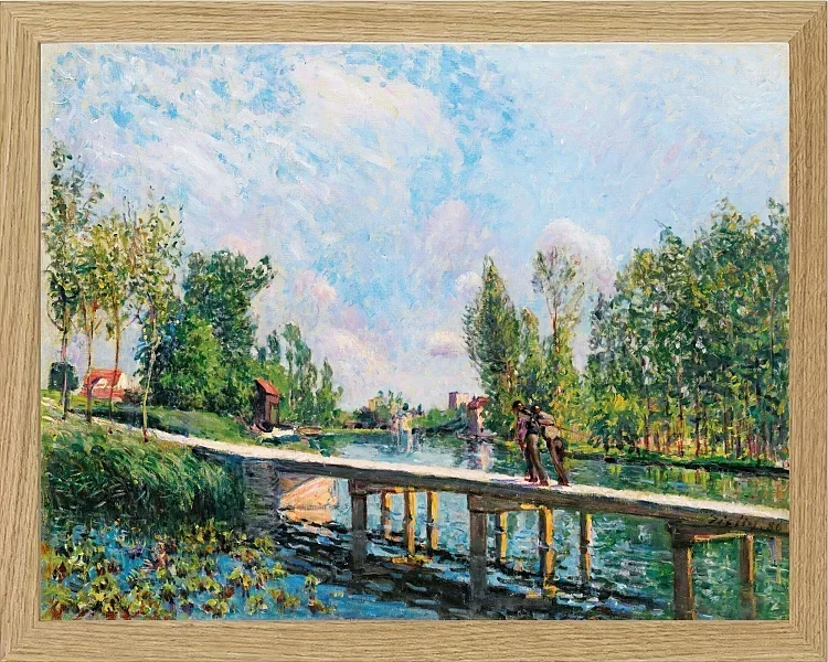 Alfred Sisley - Die Fußgängerbrücke, Leinpfad des Loing-Kanals 1886 | Giclée Kunstdruck gerahmt