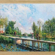 Alfred Sisley - Die Fußgängerbrücke, Leinpfad des Loing-Kanals 1886 | Giclée Kunstdruck gerahmt