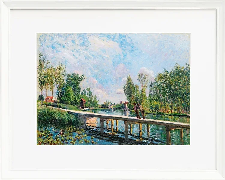 Alfred Sisley - Die Fußgängerbrücke, Leinpfad des Loing-Kanals 1886 | Giclée Kunstdruck gerahmt
