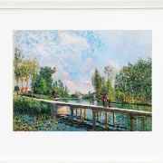 Alfred Sisley - Die Fußgängerbrücke, Leinpfad des Loing-Kanals 1886 | Giclée Kunstdruck gerahmt