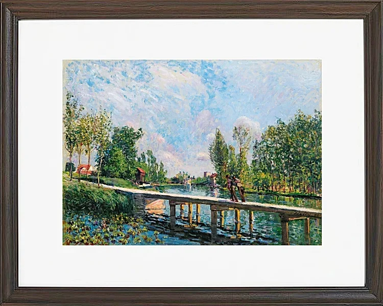 Alfred Sisley - Die Fußgängerbrücke, Leinpfad des Loing-Kanals 1886 | Giclée Kunstdruck gerahmt