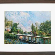 Alfred Sisley - Die Fußgängerbrücke, Leinpfad des Loing-Kanals 1886 | Giclée Kunstdruck gerahmt