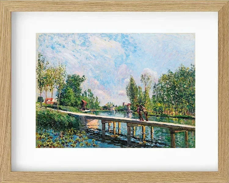 Alfred Sisley - Die Fußgängerbrücke, Leinpfad des Loing-Kanals 1886 | Giclée Kunstdruck gerahmt